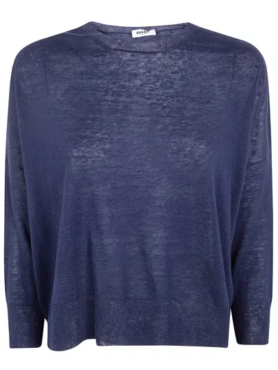 Base Round Neck Sweater In Blue