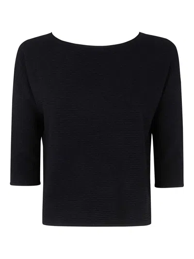 Base Round Neck Sweater In Black