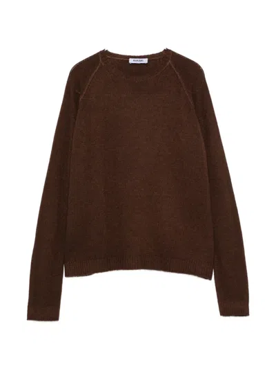 Base Round-neck Sweater In Brown