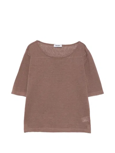 Base Round-neck T-shirt In Brown