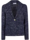 Base Cotton Blend Single-breasted Jacket In Blue