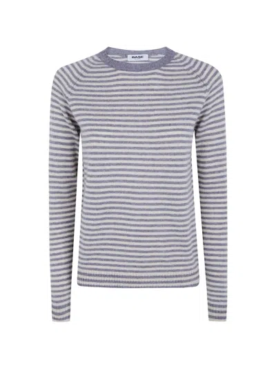 Base Sweater Striped Round Neck In Blue