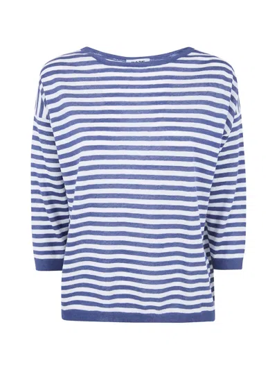 Base Striped-pattern Sweater In Blue