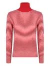 Base Striped Roll-neck Knitwear In Red