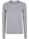 Base Striped Round Neck Sweater In Multi