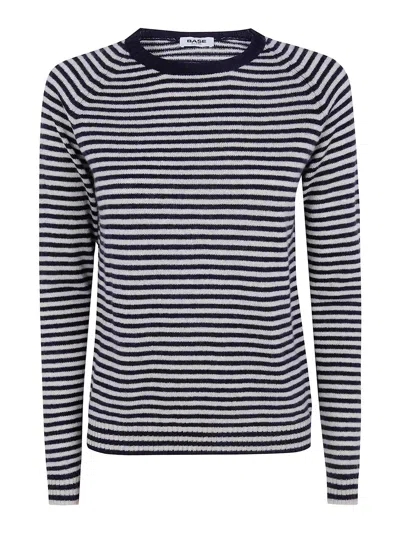 Base Sweater Striped Round Neck In Animal Print
