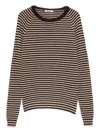 Base Striped Wool Sweater In Brown