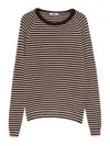 Base Striped Wool Sweater In Brown