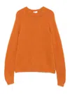 Base Round-neck Long-sleeve Sweater In Orange