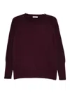 Base Wool Crewneck Sweater In Burgundy