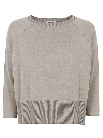 Baserange Base Linen And Cotton Blend Sweater In Gray