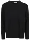 Baserange Black Crewneck Pullover In Black