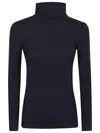 Baserange Black Highneck Pullover In Blue