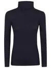 Baserange Black Highneck Pullover In Blue