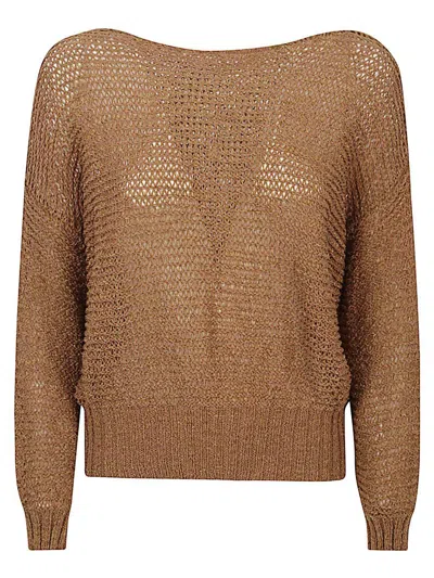 Base Brown Cotton Blend Sweater