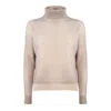 Baserange Base Antique Pink Extra Fine Merino Wool Turtleneck Sweater In Pink
