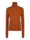 Base Turtle Neck Sweater In Orange