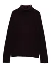 Base Turtleneck Ribbed Sweater In Brown