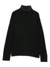 Base Turtleneck Ribbed Sweater In Green