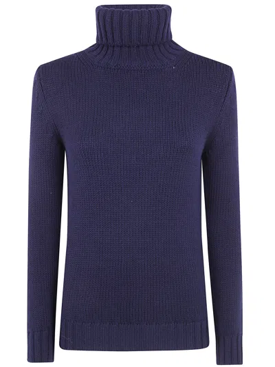 Base Ribbed-knit Roll-neck Sweater In Purple