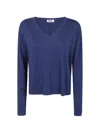 Base V-neck Knitwear In Blue
