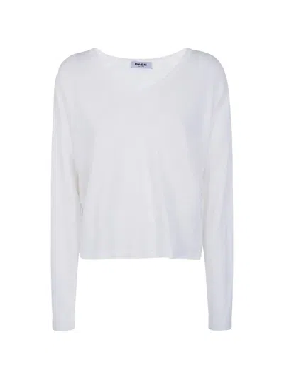 BASE V NECK SWEATER,B7823.475 001 WHITE
