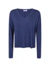 Base V-neck Knitwear In Blue
