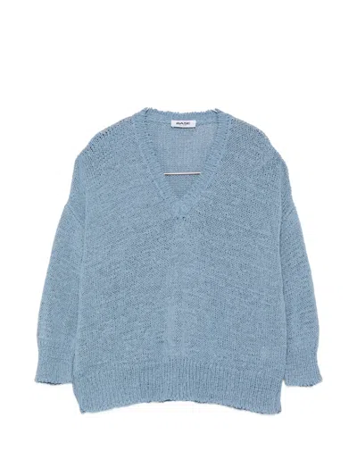 Base Cotton Blend Sweater In Blue