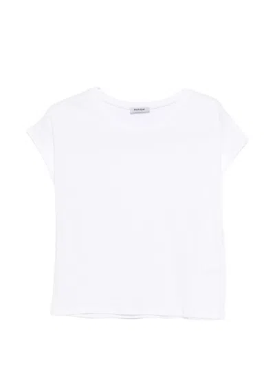 BASE WOMEN WHITE ROUND NECK TOP