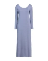 Baserange Base Woman Midi Dress Lilac Size 6 Linen, Elastane In Purple