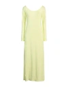 Baserange Base Woman Midi Dress Lime Green Size 10 Linen, Elastane