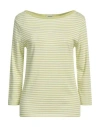 Baserange Base Woman Sweater Acid Green Size 10 Cotton In Green