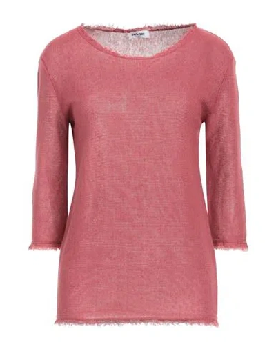 Base Woman Sweater Brick Size 6 Linen, Cotton In Red