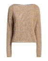 Baserange Base Woman Sweater Sand Size 6 Polyamide, Cotton In Beige