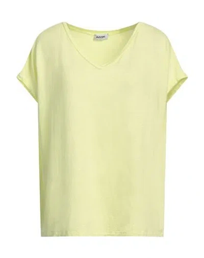 Base Woman T-shirt Lime Green Size 10 Linen, Elastane