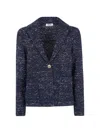 Base Cotton Blend Single-breasted Jacket In Blue