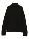 Base Turtleneck Ribbed Sweater In Black