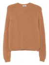 Base Round-neck Raglan-sleeve Sweater In Brown
