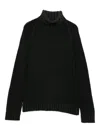 Base Turtleneck Ribbed Sweater In Green