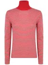 Base Striped Roll-neck Knitwear In Red