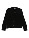Base V-neck Cardigan In Black