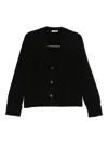 Base V-neck Cardigan In Black