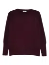 Base Wool Crewneck Sweater In Burgundy