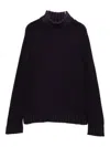 Base Turtleneck Ribbed Sweater In Black