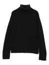 Base Purple Wool Turtle-neck Jumper In Black