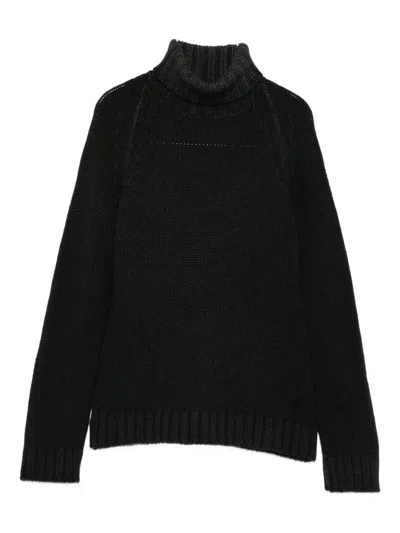 Base Wool Turtle-neck Jumper In Black
