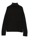 Base Turtleneck Ribbed Sweater In Brown