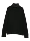 Base Turtleneck Ribbed Sweater In Green