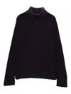 Base Wool Turtle-neck Jumper In Purple