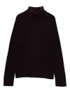Base Turtleneck Ribbed Sweater In Red